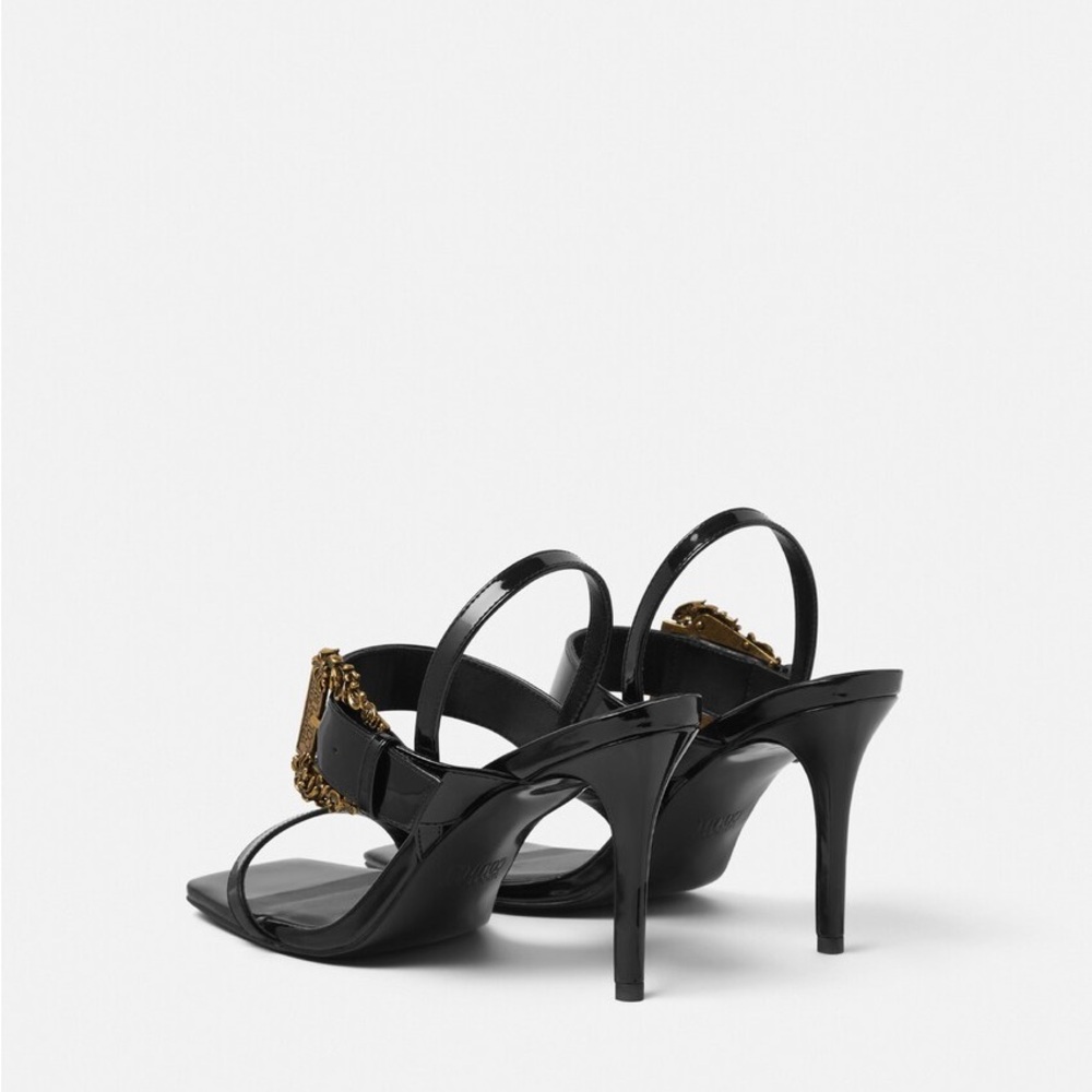 Versace Jeans Collection Elegant Black and Gold Heels - Picture 3 of 8